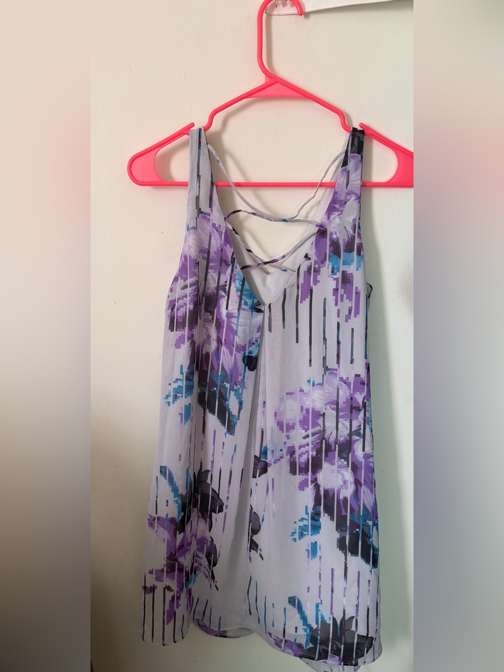 White House Black Market Lavender and Blue Floral Slip Dress - Picture 2 of 5